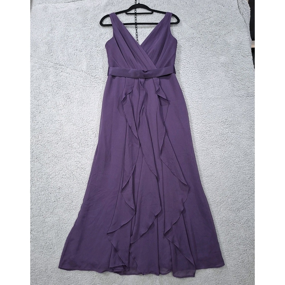 White by Vera Wang Dress Womens 8 Ruffle Gown Chiffon Whimsy Fairycore Event